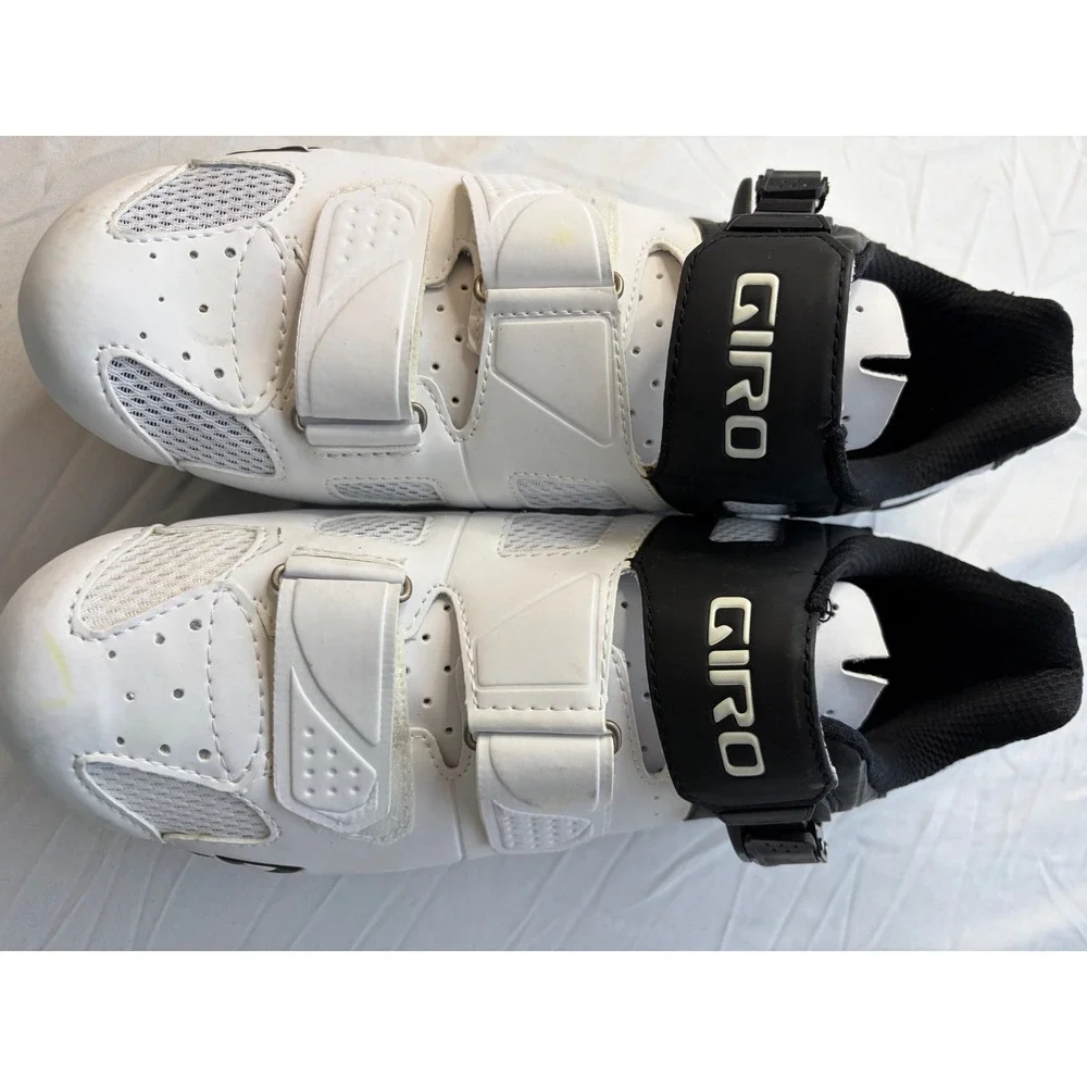 Giro Mens Road Cycling Shoes White Black Ratchet Strap Cleats Size 45 - Picture 8 of 8